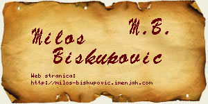 Miloš Biskupović vizit kartica